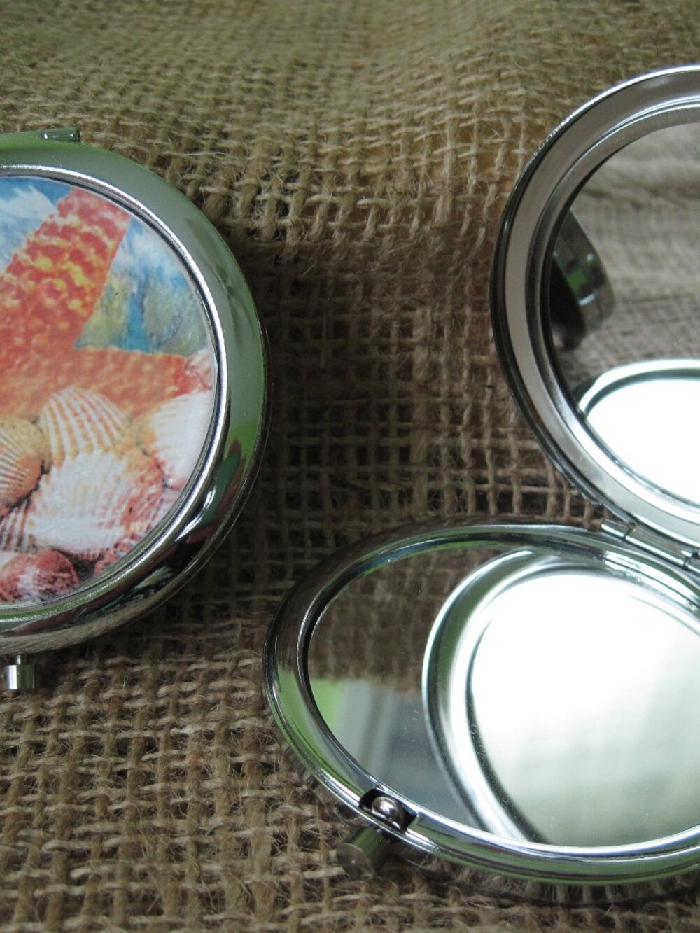 Seashells Themed Compact/Pocket Mirror